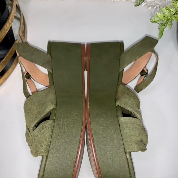 Caslon Platform Sandals Matte Green Sz 6.5 - Picture 4 of 13